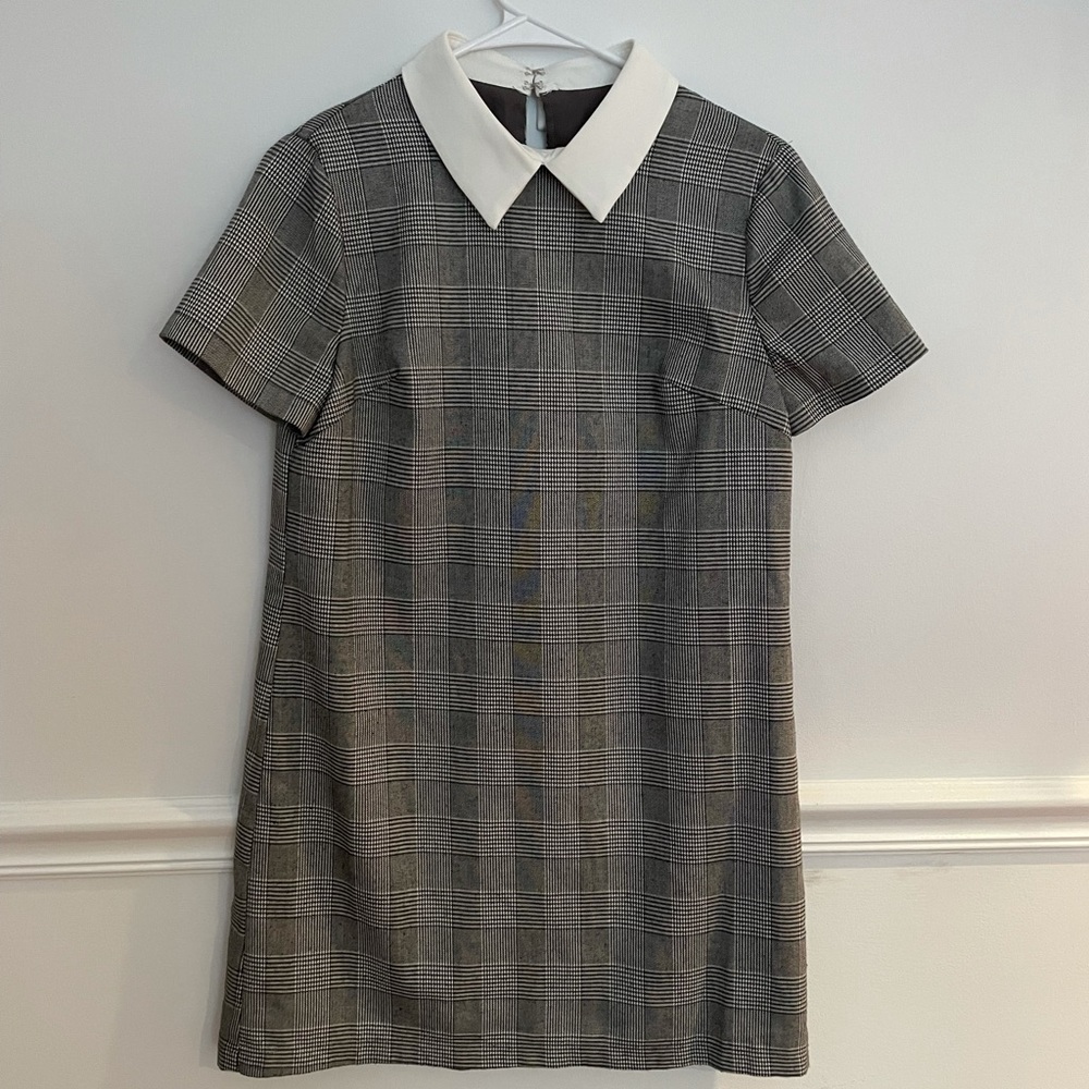 INA BLK/GRY Plaid Dress